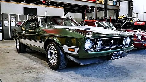 1973 Ford Mustang Fastback Mach 1 351 4V Cobra Jet 4-Speed Numbers Matching 4BBL Dark Green Ivy