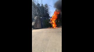 Man dressed in military uniform sets himself on fire in front of Israeli Embassy