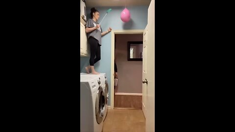 balloons prank on wife and husband