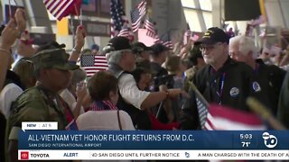 All-Vietnam veteran Honor Flight returns from D.C.