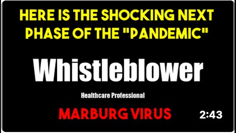 Their Next Global PLANDEMIC?? Enter MARBURG VIRUS