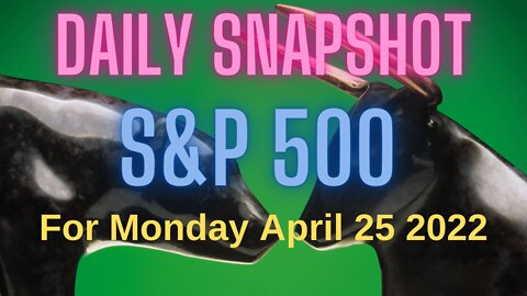 S&P 500 Snapshot Market Outlook For Monday, April 25, 2022