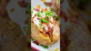 Mozzarella Stuffed Baked Potatoes tiktok recipe #shorts