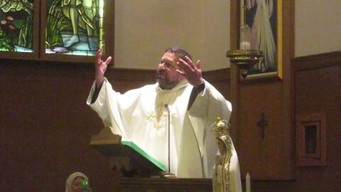 Fr Leonard Mary delivers his sermon at Mass at St Bernard's parish Fitchburg MA 10-27-21 2 of 5