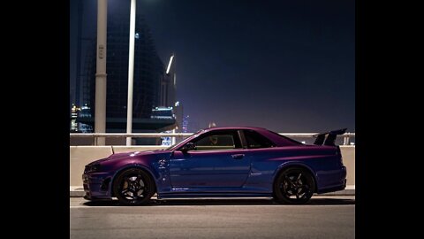 Midnight Purple Skyline R34. PomX car Club.