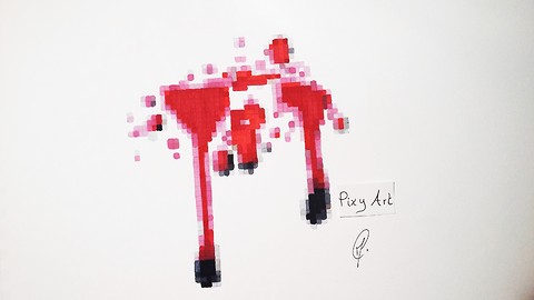 Pixel speed drawing tutorial: Realsitc drop of blood