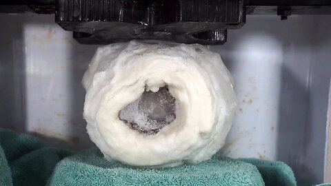 Pykrete Made From Toilet Paper Crushed By Hydraulic Press