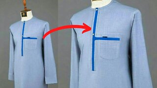 How to sew senator placket design step by step