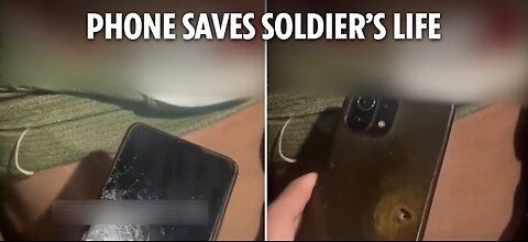 Soldier cheats death when sniper's bullet hits phone in his chest pocket