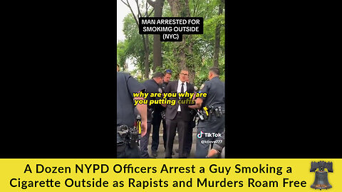A Dozen NYPD Officers Arrest a Guy Smoking a Cigarette Outside as Rapists and Murderers Roam Free