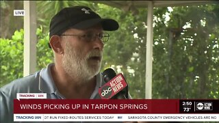 JJ Burton in Pinellas County| Winds are picking up in Tarpon Springs. Reporter JJ Burton interviewed a local resident who has been living in the area for 16 years.