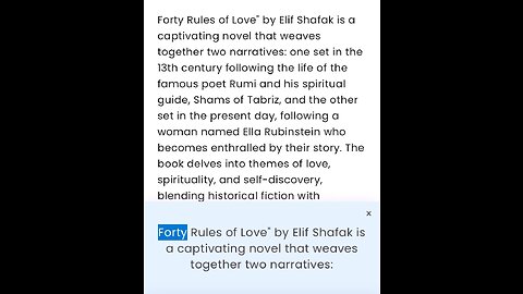 Forty rules of love|English book |Elif shafak