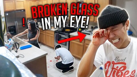 GLASS STUCK IN EYE PRANK!! **INTENSE, family freaks out and cries