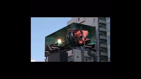 Final Fantasy VII 3D Billboard in Japan - amazing animation