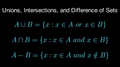 Union, Intersection, and Difference of Sets #proofs #discretemathematics