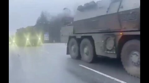 Video alleges to show self-propelled howitzers 155-mm Zuzana of the Slovak army being transported to Latvia to the borders with Belarus and Russia