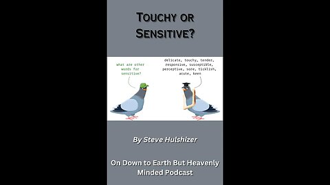 Touchy or Sensitive? By Steve Hulshizer On Down to Earth But Heavenly Minded Podcast