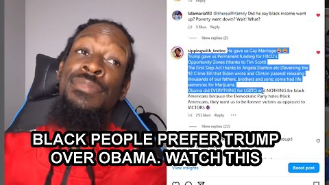 BLACK PEOPLE PREFER TRUMP OVER OBAMA. WATCH THIS