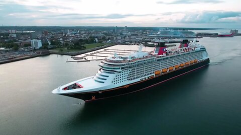 Disney Dream & docked Sky Princess 22nd July 2023 cruise ships Southampton UK