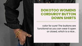 Dokotoo Womens Corduroy Button Down Shirts Boyfriend Long Sleeve Oversized Blouses Tops