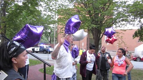 Fitchburg opiate awareness event release of balloons