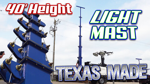 40' Telescoping Light Mast - 9'-40' Seven Stage Aluminum Light Tower - 66lb Payload - Electric Winch