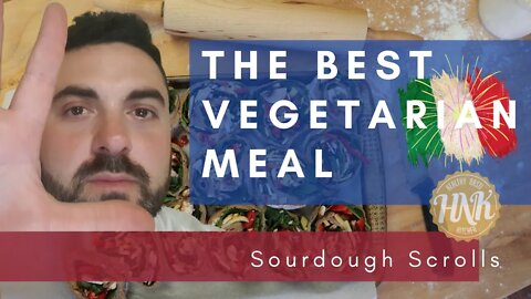 Vegetarian italian style Sourdough Scroll