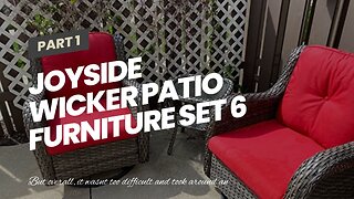 Joyside Wicker Patio Furniture Set 6 Piece Set with 1 Three-Seat Sofa, 2 Swivel Rocker Chairs,...