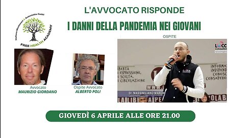 L'AVVOCATO RISPONDE - I danni della pandemia nei giovani - diretta del 06.04.2023