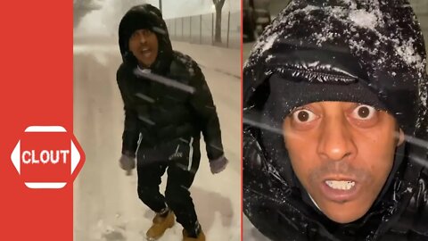 Gillie Da King Impersonates Wallo's Motivational Speeches During A Snow Storm!