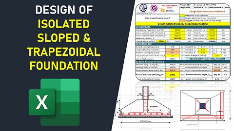 How to Design of Sloped & Trapezoidal Foundation | Advance Excel Sheet | Civil Engineering