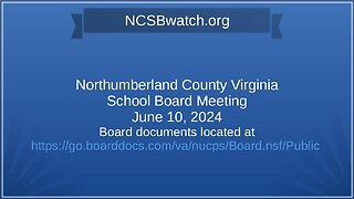 June 2024 Northumberland County School Board meeting