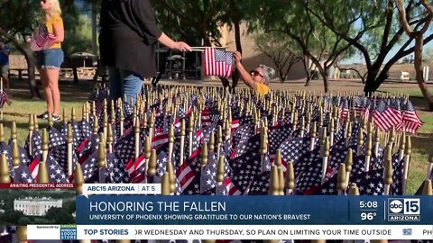 Ten thousand flags placed to honor fallen service members ahead of Memorial Day