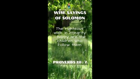 Proverbs 20.7 | NRSV Bible - Wise Sayings of Solomon