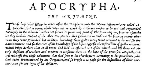 3) Response To The Video: The Apocrypha & The Bible (1611 Bible & Post-1611 Bibles)