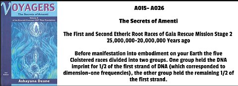 The First and Second Etheric Root Races of Gaia Rescue Mission Stage 2 25,000,000-20,000,000 Years