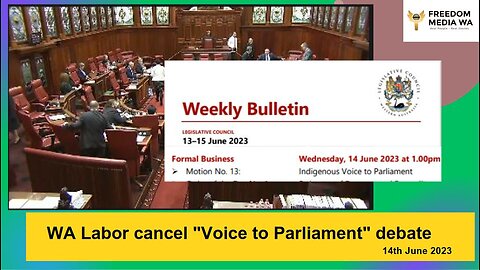 Live Stream: Coverage of "The Voice to Parliament" debate- WA Parliament.