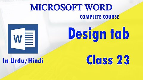 Design Tab in Ms Word Microsoft Word tutorials | How to use Design tab - class 23 | Technical Buddy