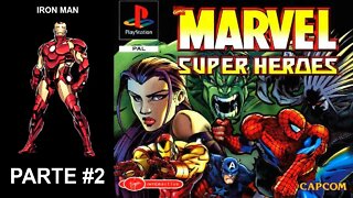 [PS1] - Marvel Super Heroes - [Parte 2] - Arcade Mode - [Iron Man] - Dificuldade Hard - [HD]