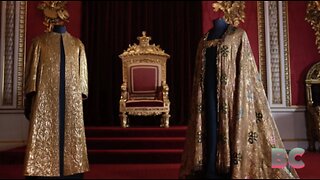 King Charles adorned in glittering gold robes worn by ancestors