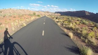 Biking Moab Canyon Pathway to Colorado River Bridge