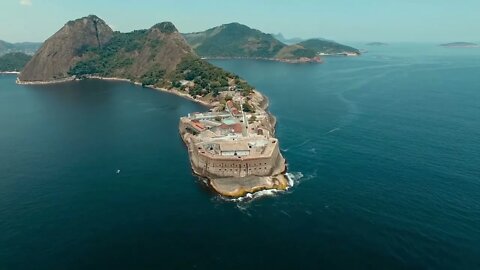 Amazing Drone Aerial View Nature Ocean Tropical Waterfalls 1080p