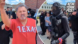 Antifa members clash with Proud Boys protesters at Texas kids' drag brunch