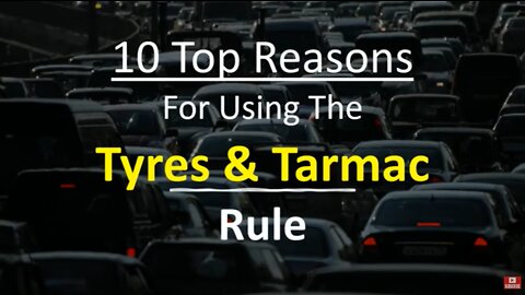 10 Top Reasons For Using The Tyres & Tarmac Rule When Driving. UK Driving Theory Test Help Tips.