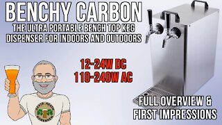Benchy Carbon Ultra Portable Bench Top Keg Dispenser 12-24w DC 110 -240w AC