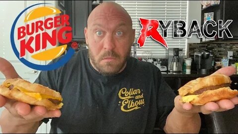 Burger King Impossible Croissan’wich Sandwich VS Original Food Review - Ryback It’s Feeding Time