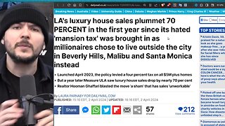 Democrat Wealth Tax BACKFIRES, DESTROYS LA Luxury Housing Market, Wealthy FLEE Humiliating Democrats