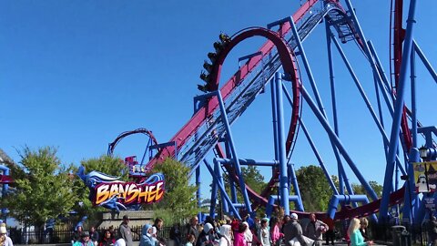 Banshee (Kings Island) off-ride footage [4K]