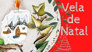 COMO FAZER PINTURA VELA DE NATAL DERRETIDA (PINTURA EM TECIDO)