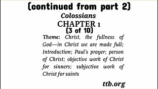 Colossians Chapter 1 (Bible Study) (3 of 10)